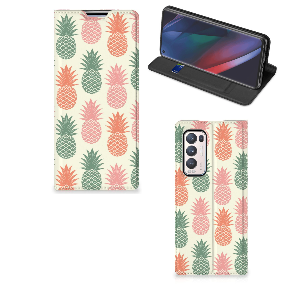 OPPO Find X3 Neo Flip Style Cover Ananas 
