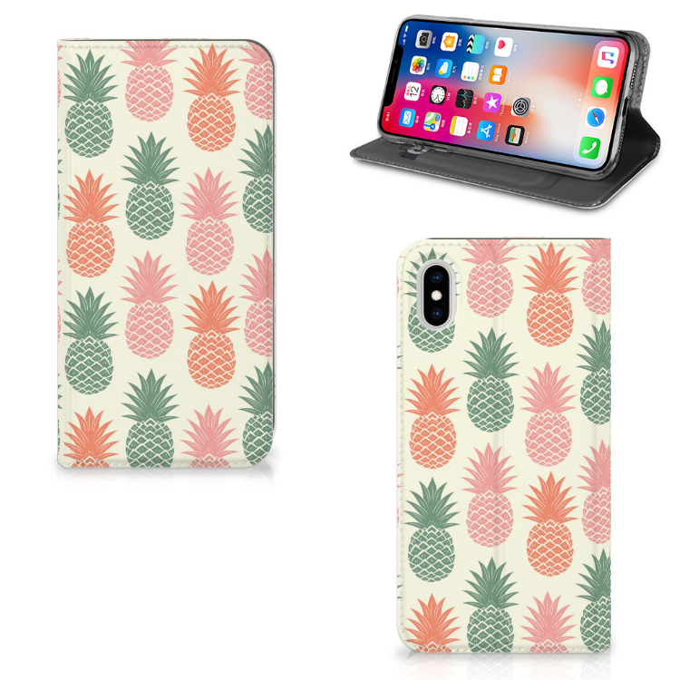 Apple iPhone Xs Max Flip Style Cover Ananas 