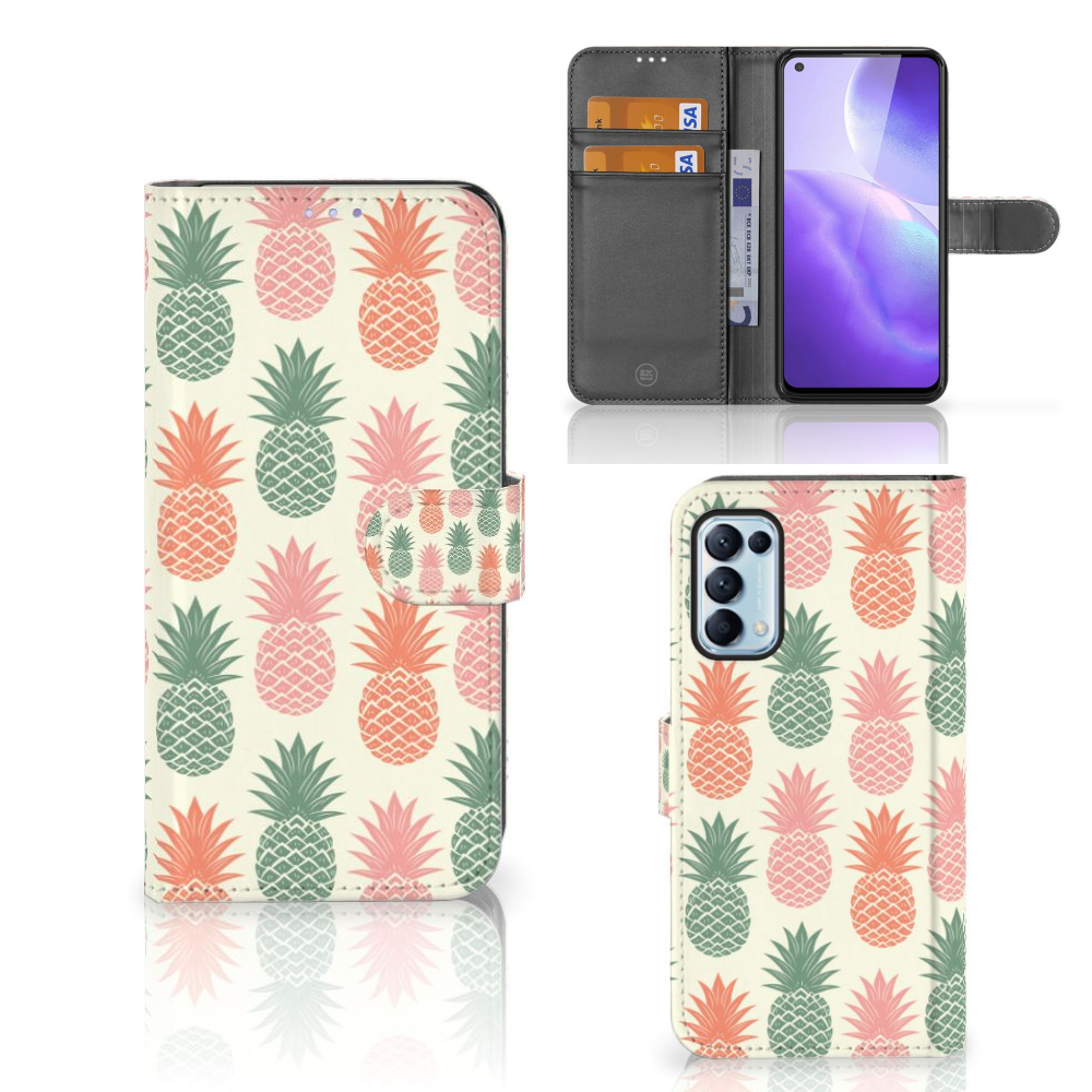 OPPO Find X3 Lite Book Cover Ananas 