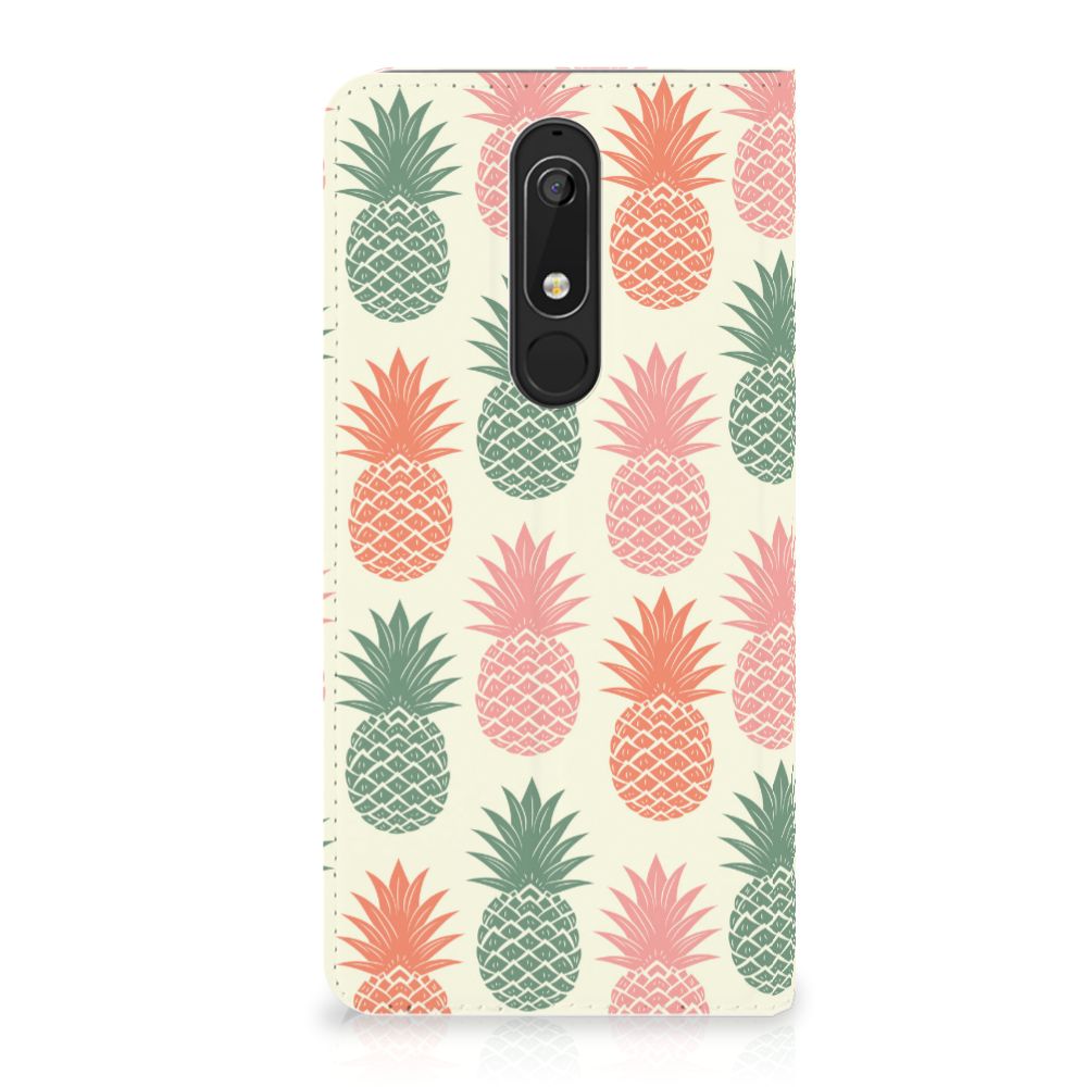 Nokia 5.1 (2018) Flip Style Cover Ananas 
