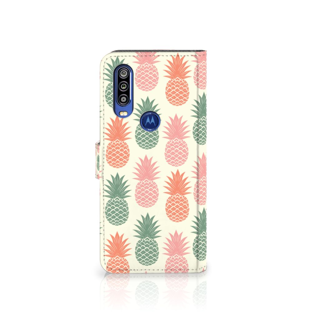 Motorola One Action Book Cover Ananas 