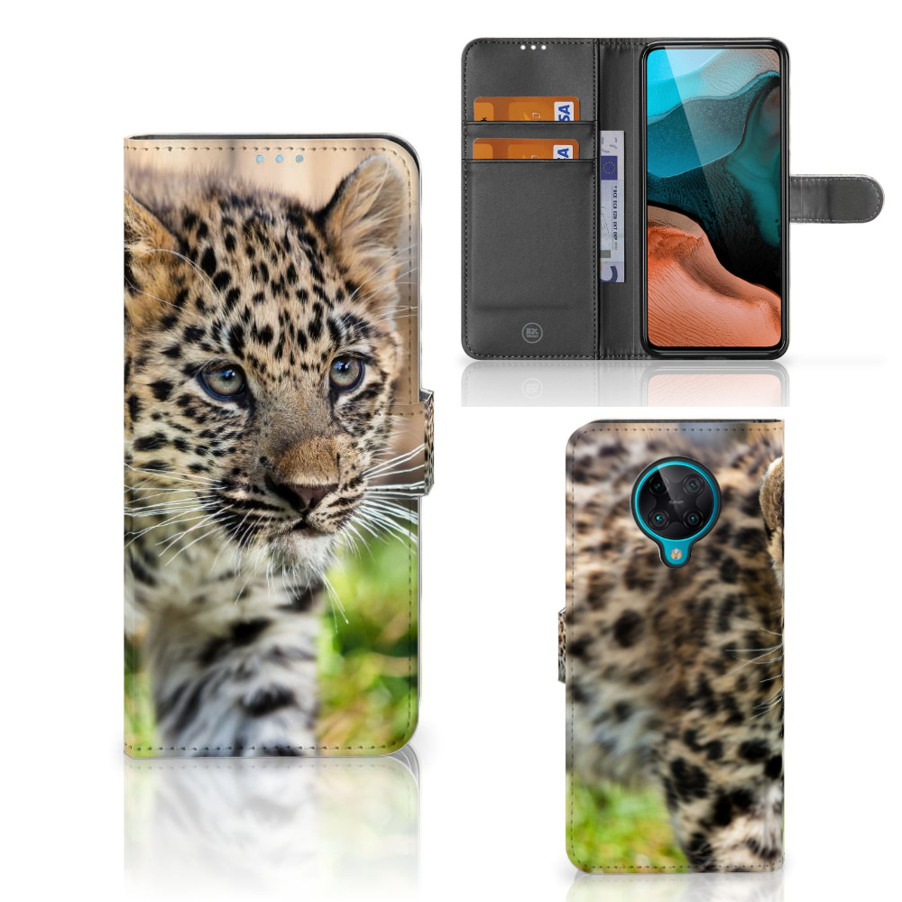 Xiaomi Poco F2 Pro Telefoonhoesje met Pasjes Baby Luipaard