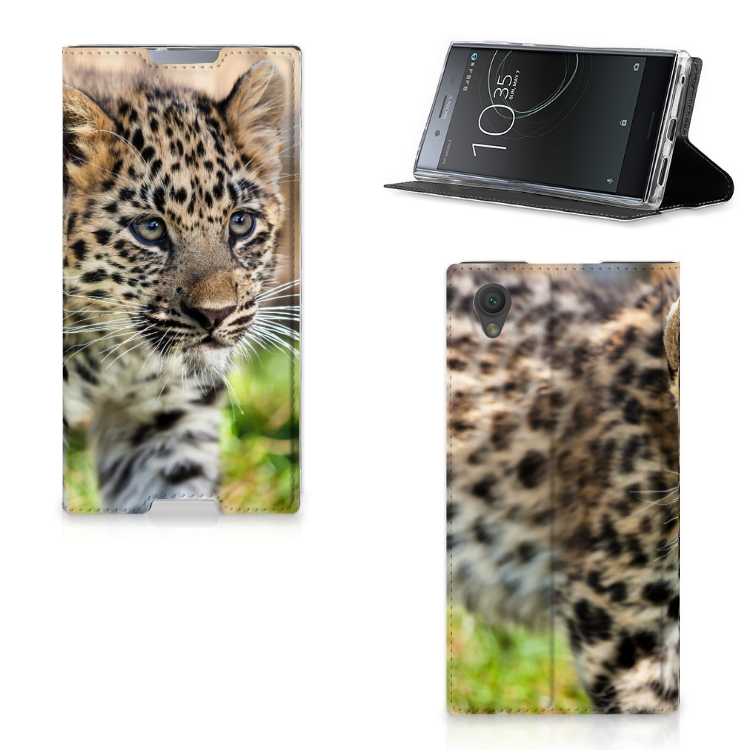 Sony Xperia L1 Uniek Standcase Hoesje Baby Luipaard