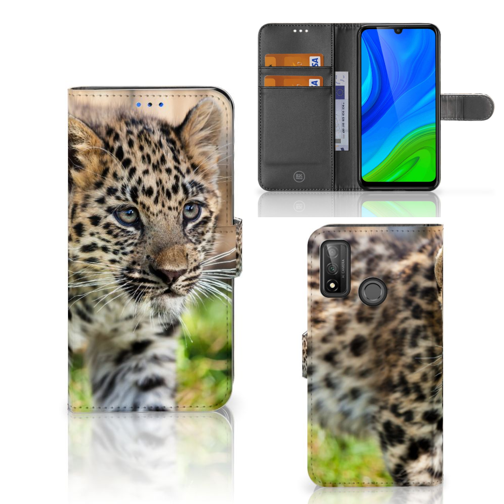 Huawei P Smart 2020 Telefoonhoesje met Pasjes Baby Luipaard