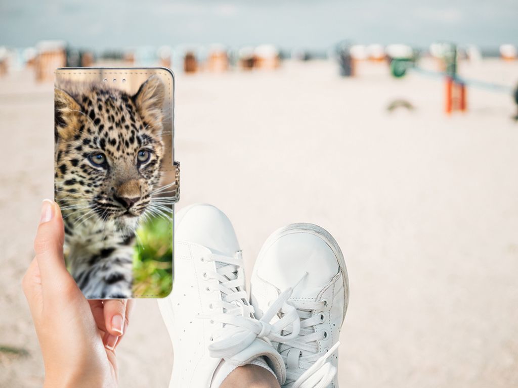 Huawei Y7 (2019) Telefoonhoesje met Pasjes Baby Luipaard
