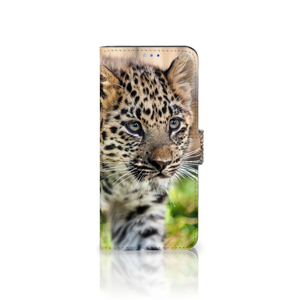 OPPO Find X3 Neo 5G Telefoonhoesje met Pasjes Baby Luipaard