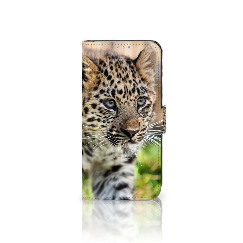 OPPO Find X3 Lite Telefoonhoesje met Pasjes Baby Luipaard