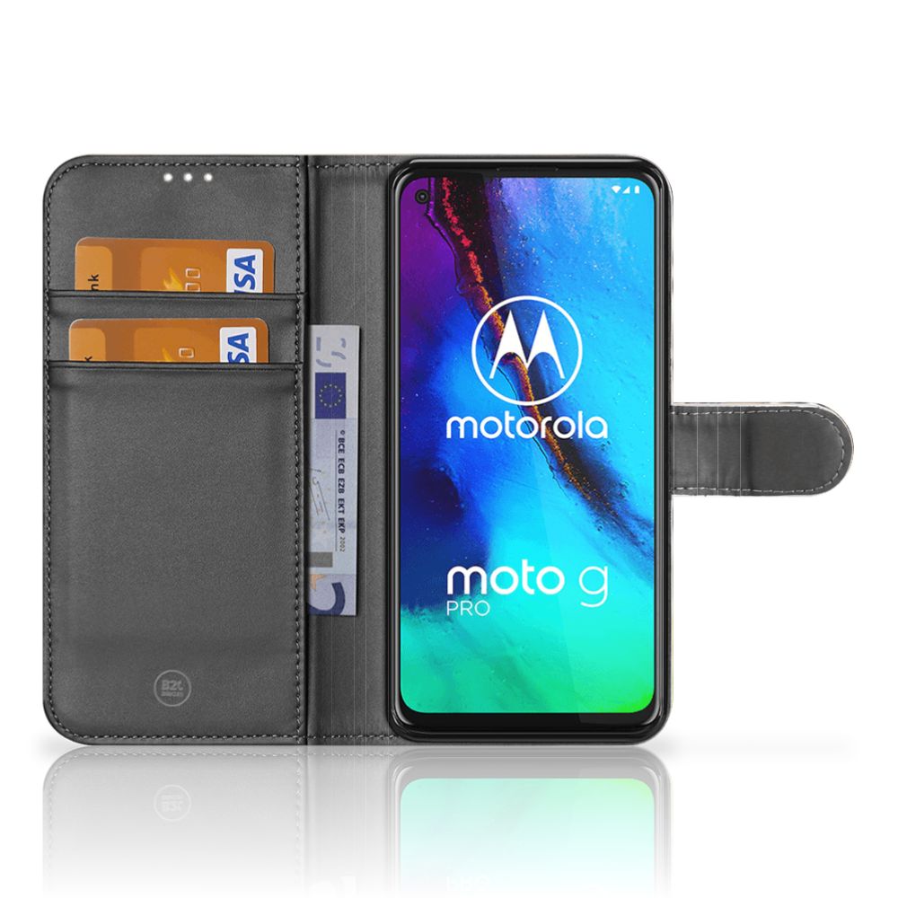 Motorola Moto G Pro Telefoonhoesje met Pasjes Baby Luipaard