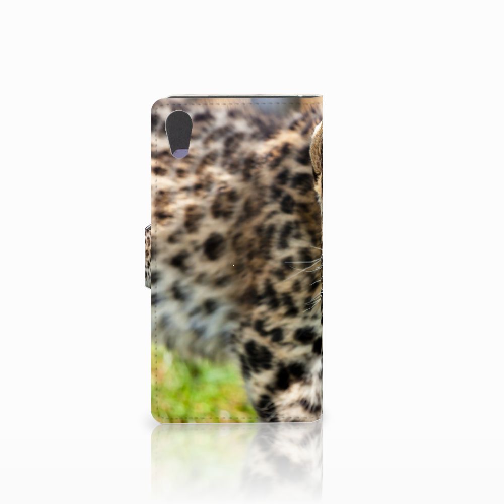 Sony Xperia XA1 Telefoonhoesje met Pasjes Baby Luipaard