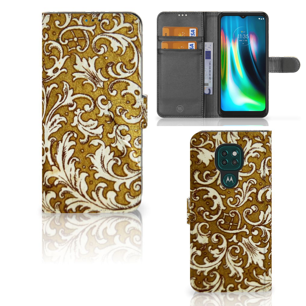 Wallet Case Motorola Moto G9 Play | E7 Plus Barok Goud