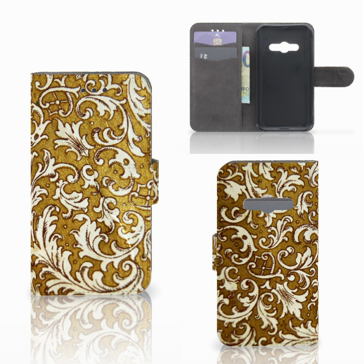 Wallet Case Samsung Galaxy Xcover 3 | Xcover 3 VE Barok Goud