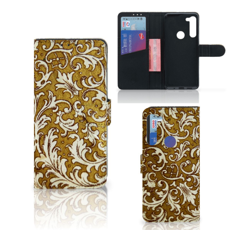 Wallet Case Motorola G8 Power Barok Goud