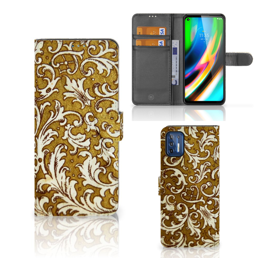 Wallet Case Motorola Moto G9 Plus Barok Goud