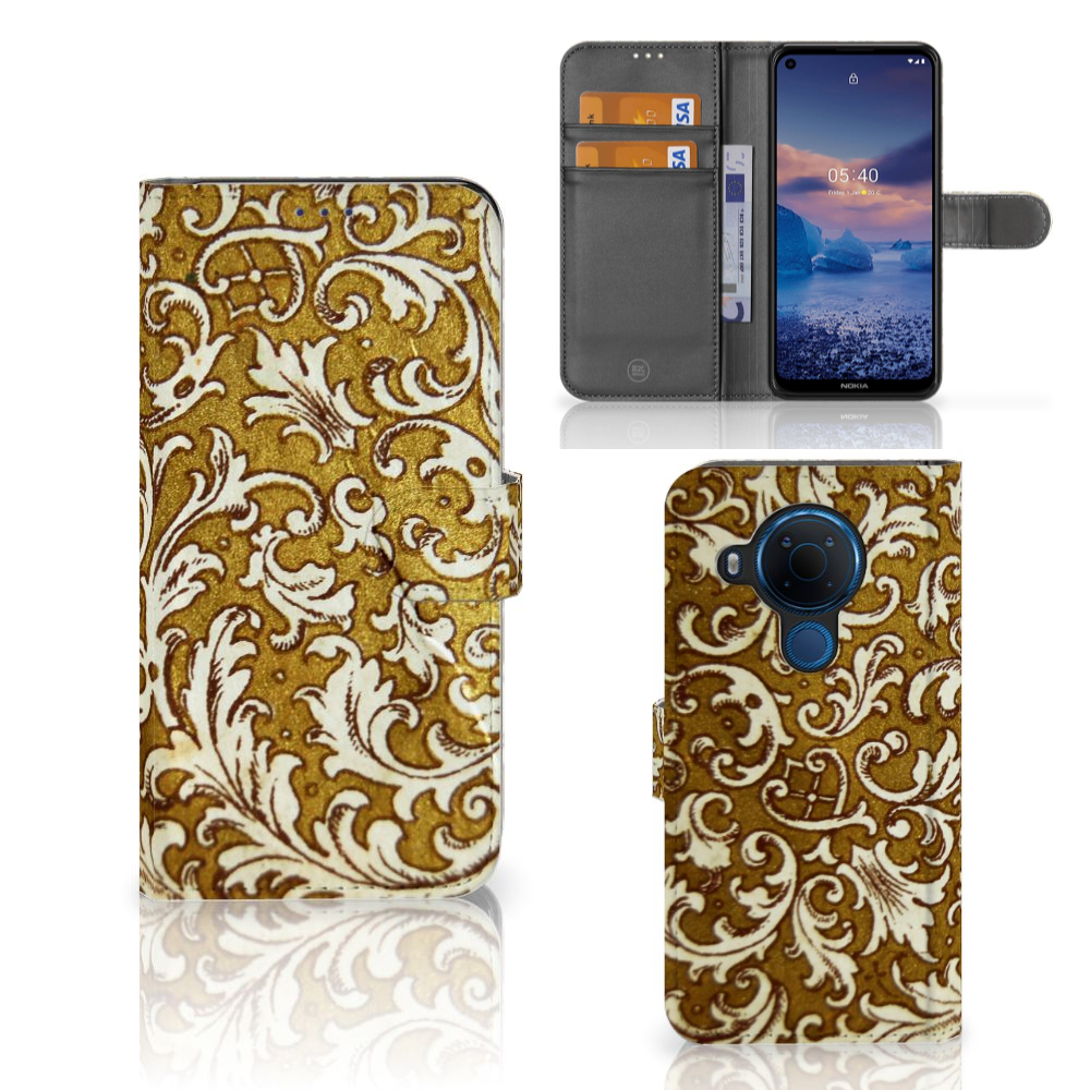 Wallet Case Nokia 5.4 Barok Goud