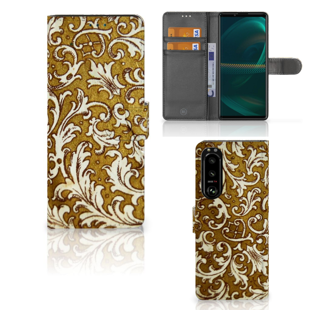 Wallet Case Sony Xperia 5III Barok Goud