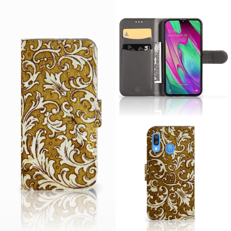 Wallet Case Samsung Galaxy A40 Barok Goud