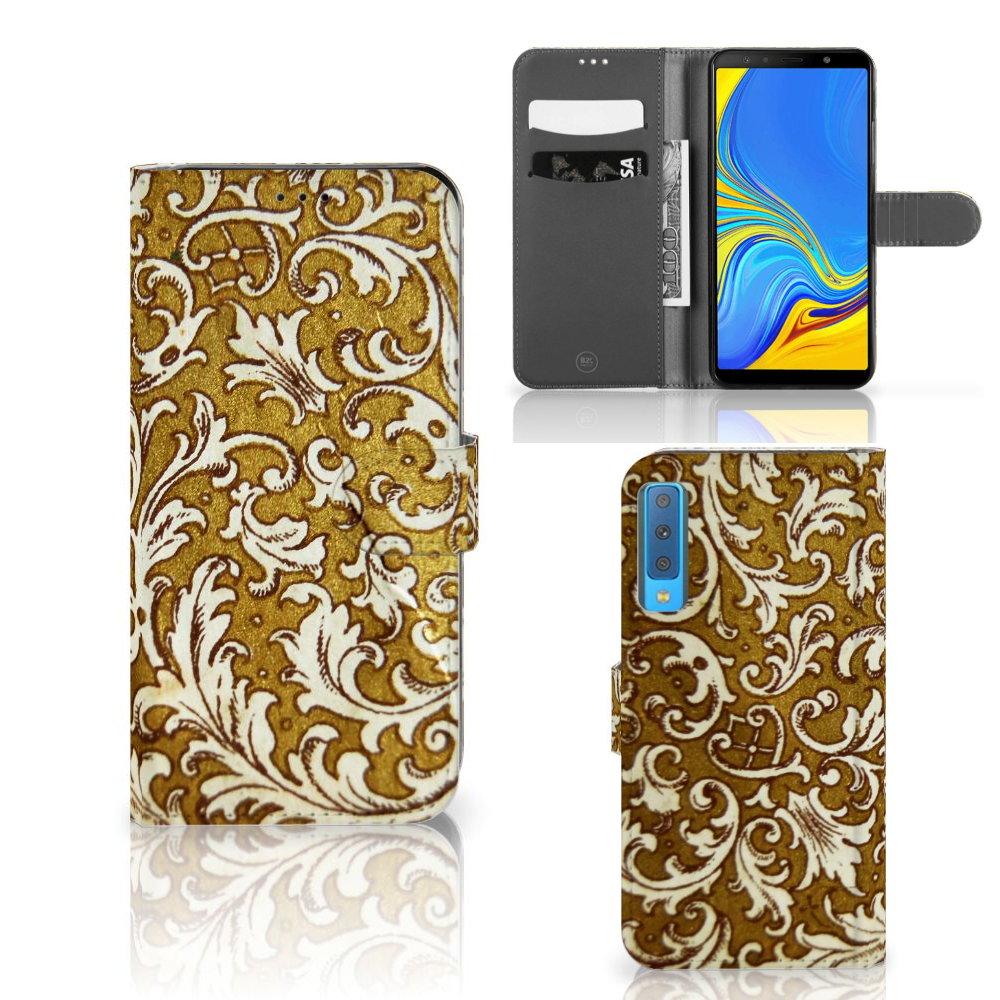 Wallet Case Samsung Galaxy A7 (2018) Barok Goud