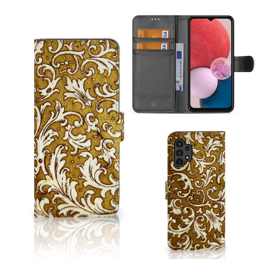 Wallet Case Samsung Galaxy A13 (4G) Barok Goud