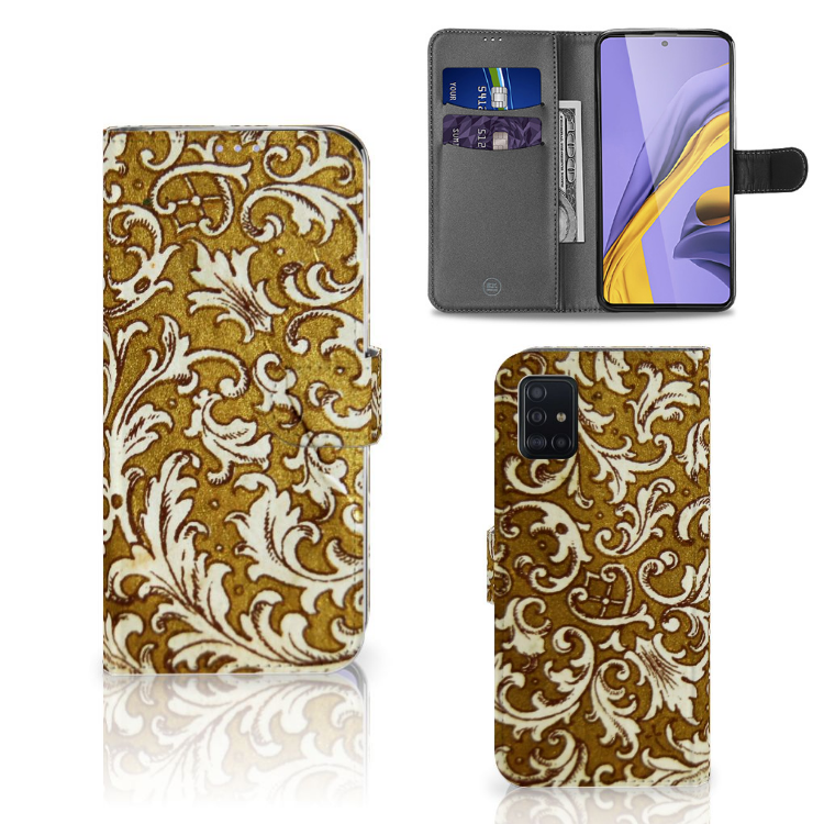 Wallet Case Samsung Galaxy A51 Barok Goud