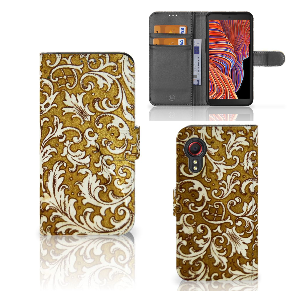 Wallet Case Samsung Galaxy Xcover 5 Barok Goud