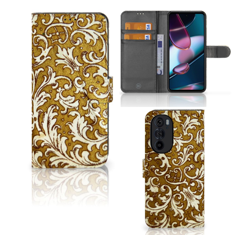 Wallet Case Motorola Edge 30 Pro Barok Goud