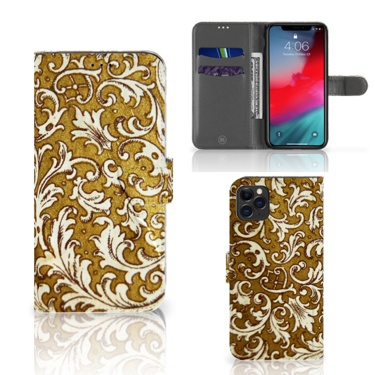Wallet Case Apple iPhone 11 Pro Max Barok Goud