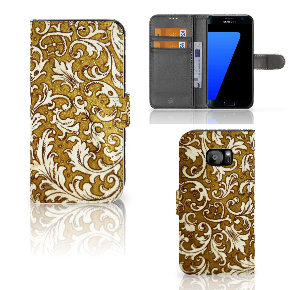 Wallet Case Samsung Galaxy S7 Edge Barok Goud
