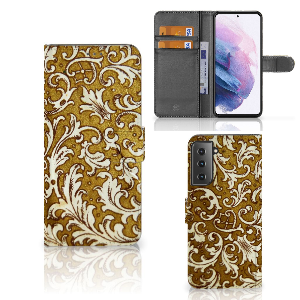 Wallet Case Samsung Galaxy S21 Plus Barok Goud