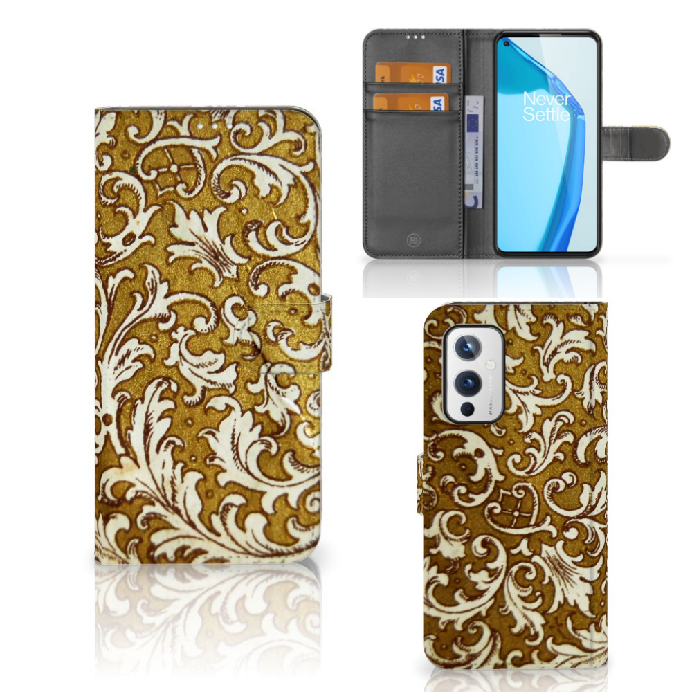 Wallet Case OnePlus 9 Barok Goud