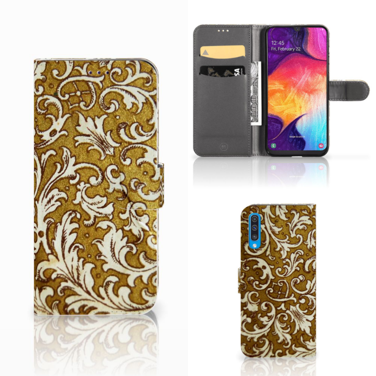 Wallet Case Samsung Galaxy A50 Barok Goud