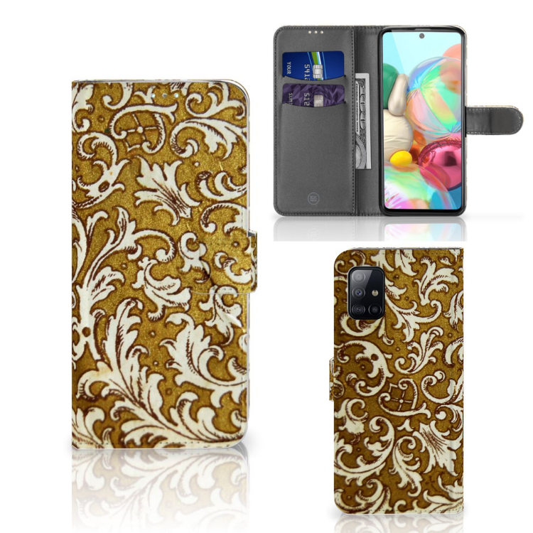 Wallet Case Samsung Galaxy A71 Barok Goud