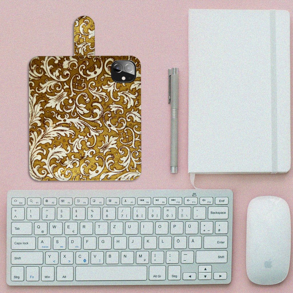 Wallet Case Apple iPhone 12 Mini Barok Goud