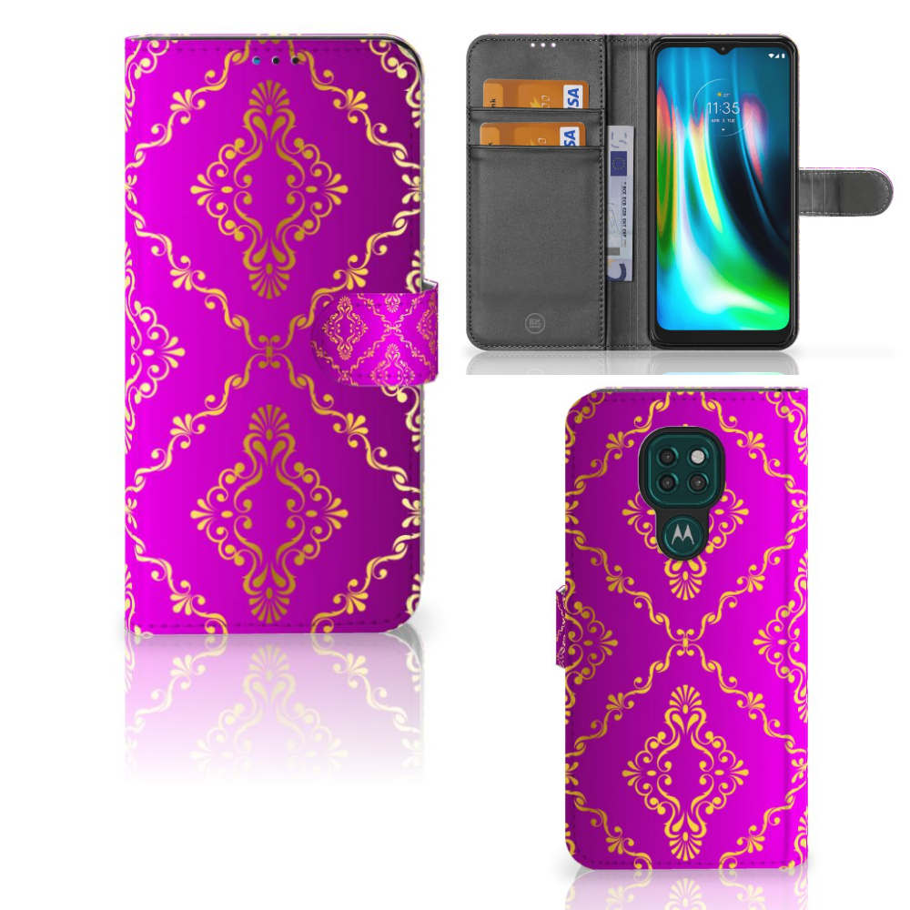 Wallet Case Motorola Moto G9 Play | E7 Plus Barok Roze