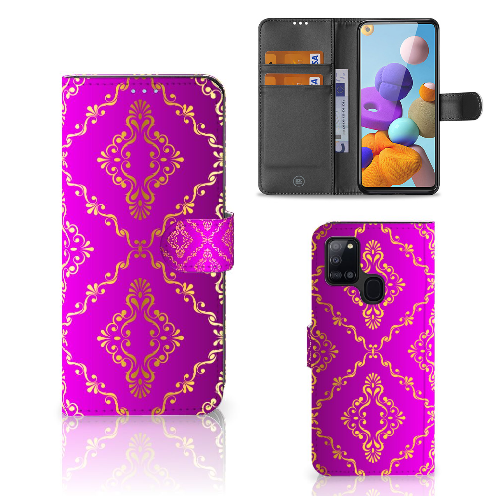 Wallet Case Samsung Galaxy A21s Barok Roze