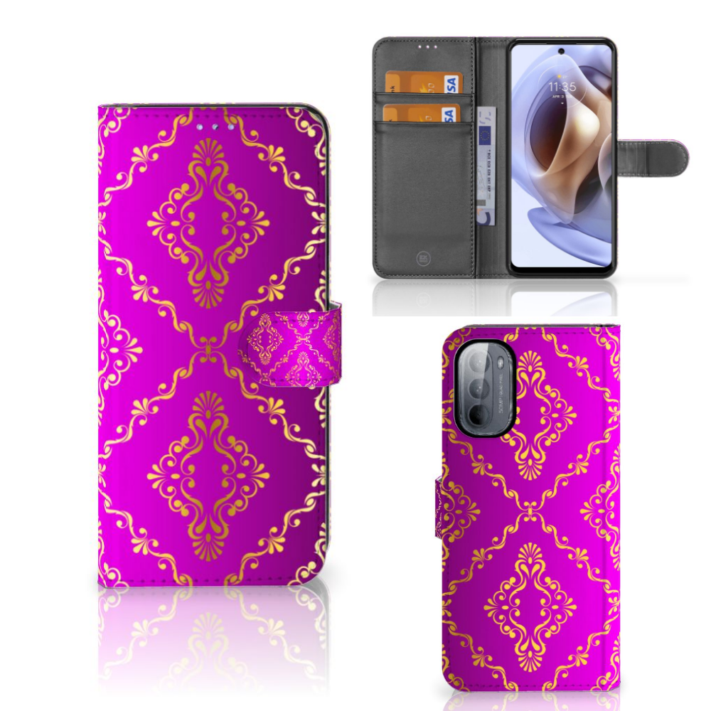 Wallet Case Motorola Moto G31 | G41 Barok Roze