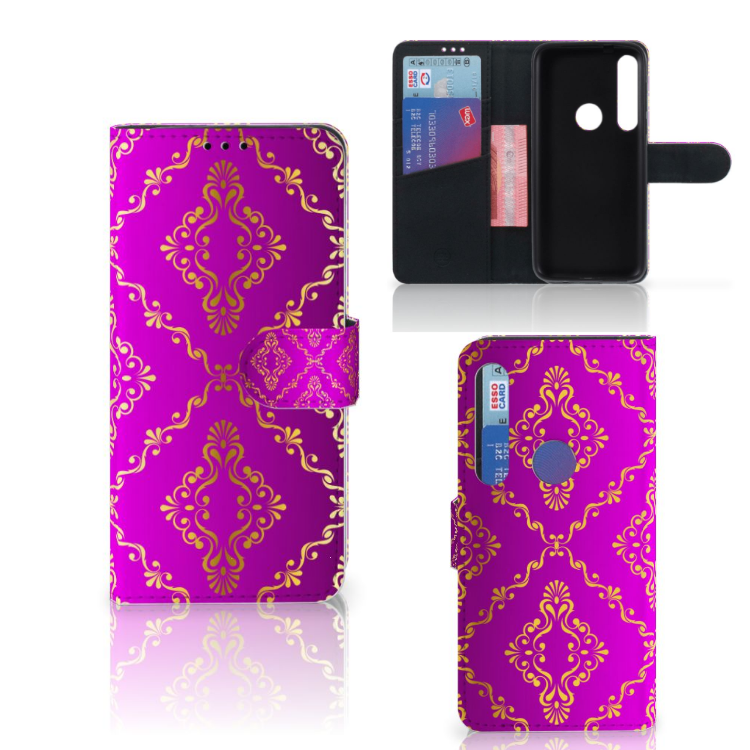 Wallet Case Motorola Moto G8 Plus Barok Roze
