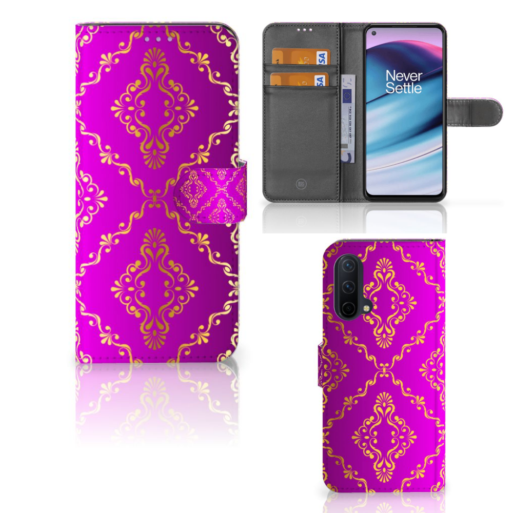 Wallet Case OnePlus Nord CE 5G Barok Roze