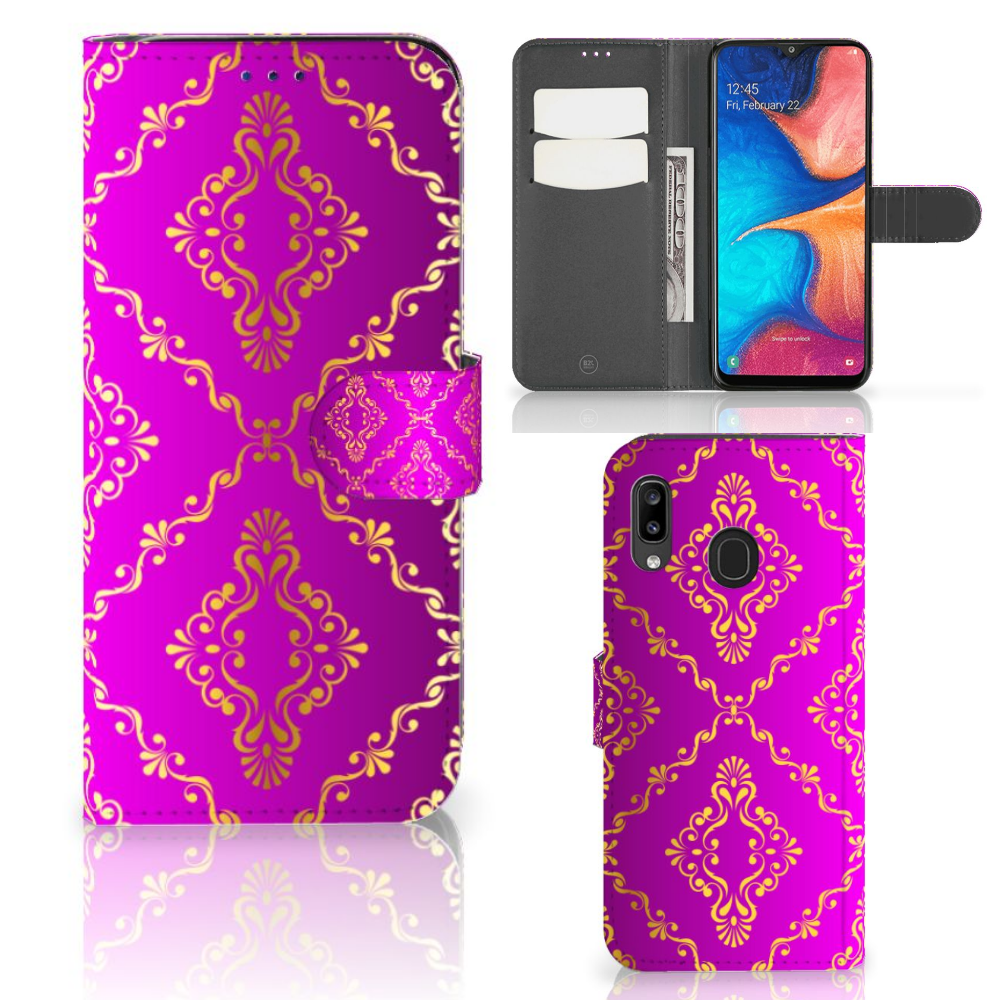 Wallet Case Samsung Galaxy A30 Barok Roze