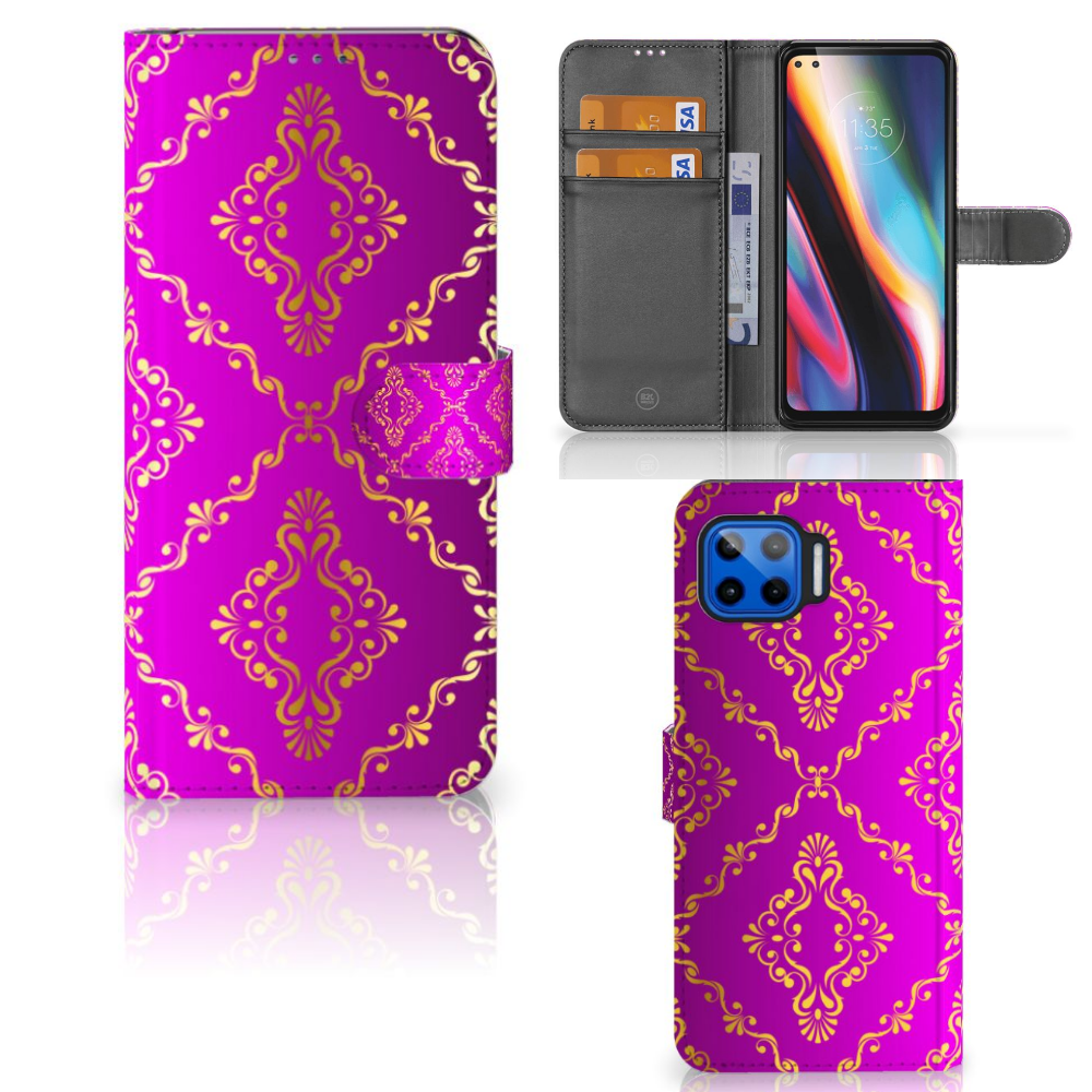 Wallet Case Motorola Moto G 5G Plus Barok Roze