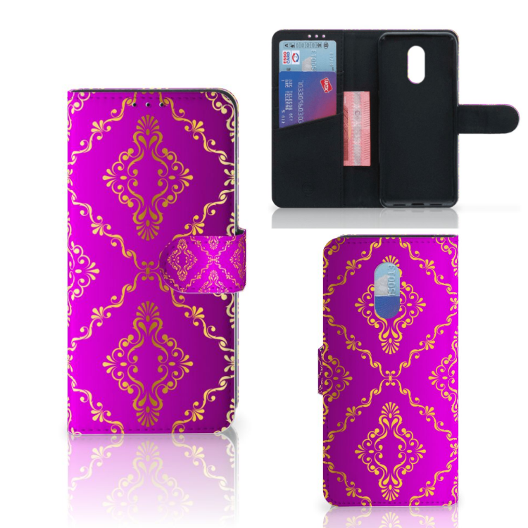 Wallet Case OnePlus 7 Barok Roze