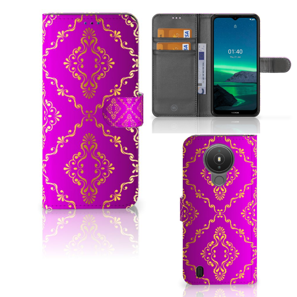 Wallet Case Nokia 1.4 Barok Roze