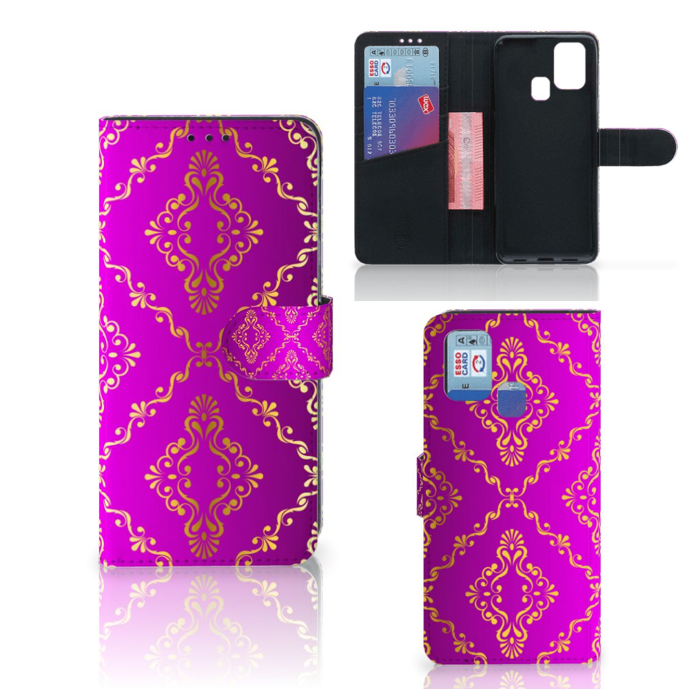 Wallet Case Samsung Galaxy M31 Barok Roze