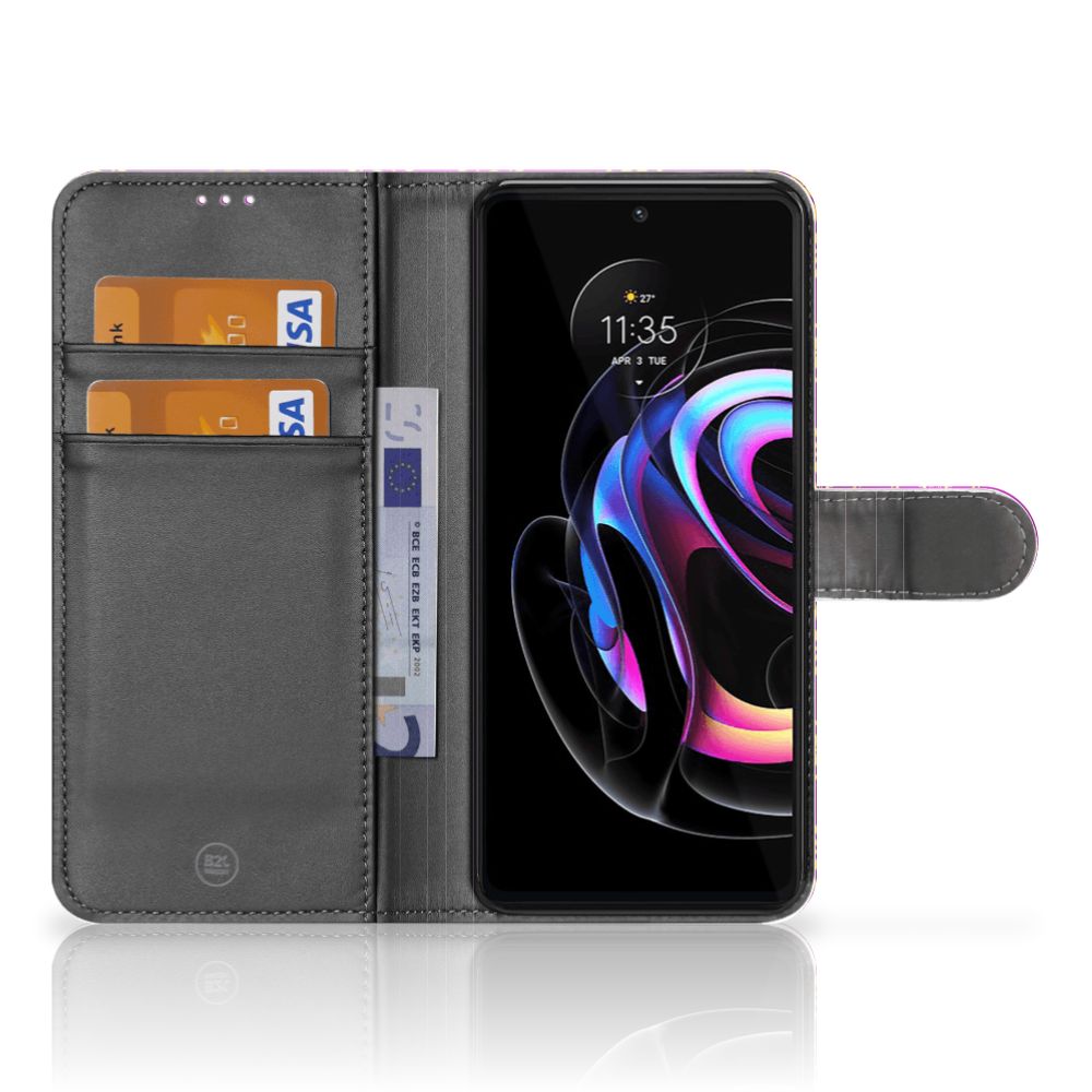 Wallet Case Motorola Edge 20 Pro Barok Roze