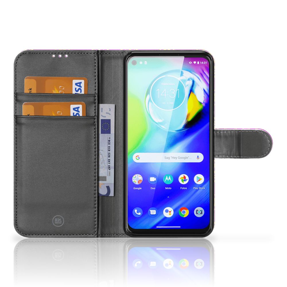 Wallet Case Motorola G8 Power Barok Roze