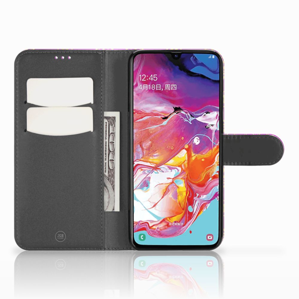Wallet Case Samsung Galaxy A70 Barok Roze