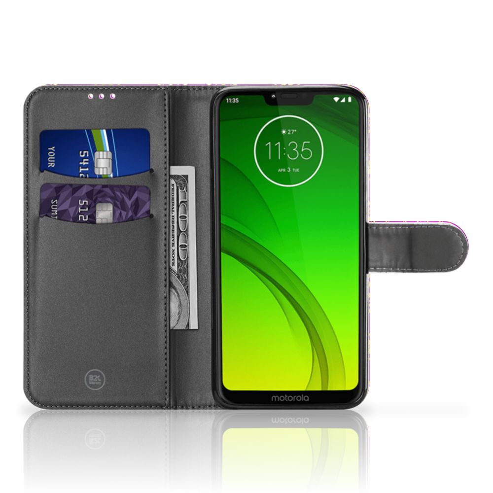 Wallet Case Motorola Moto G7 Power Barok Roze