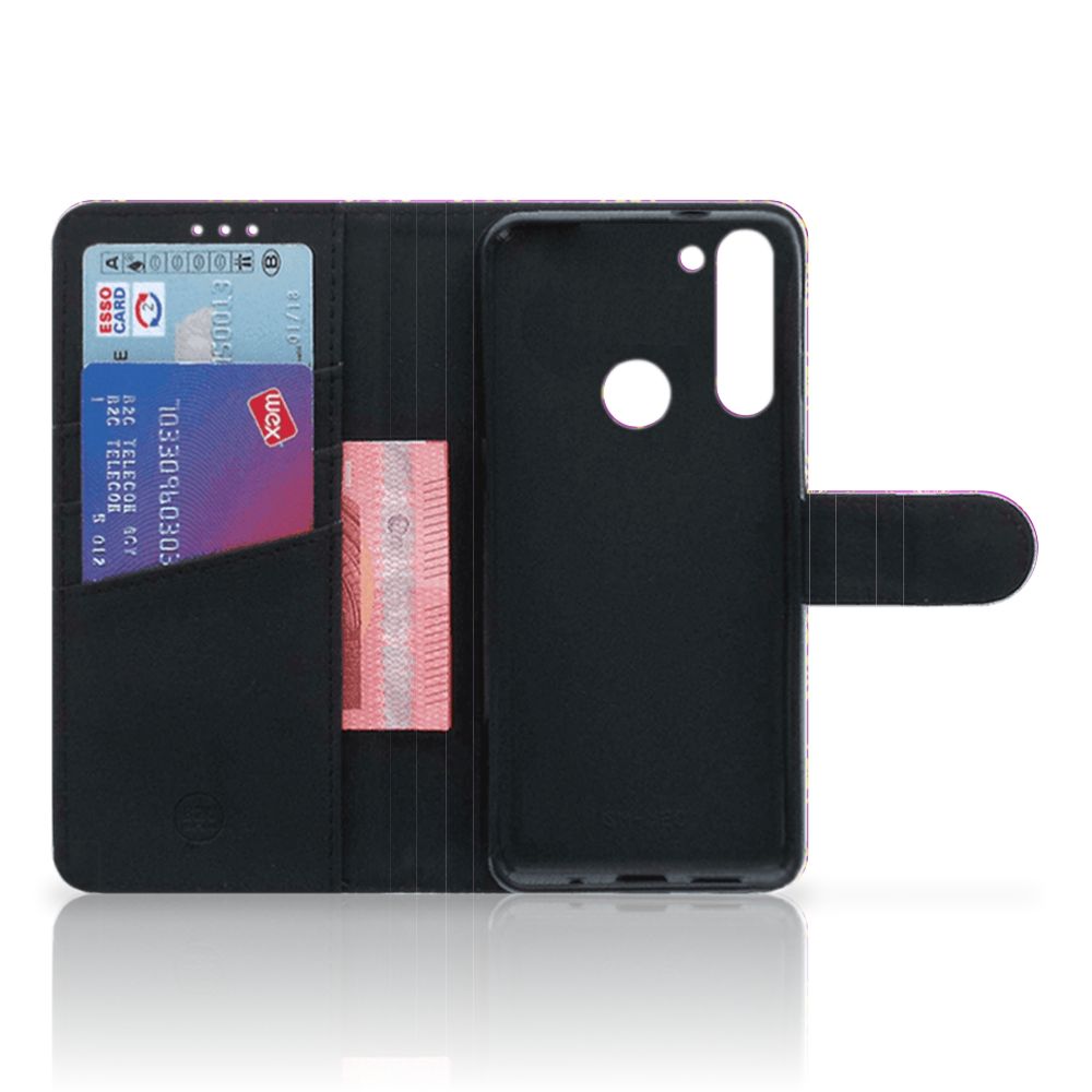 Wallet Case Motorola Moto G8 Barok Roze
