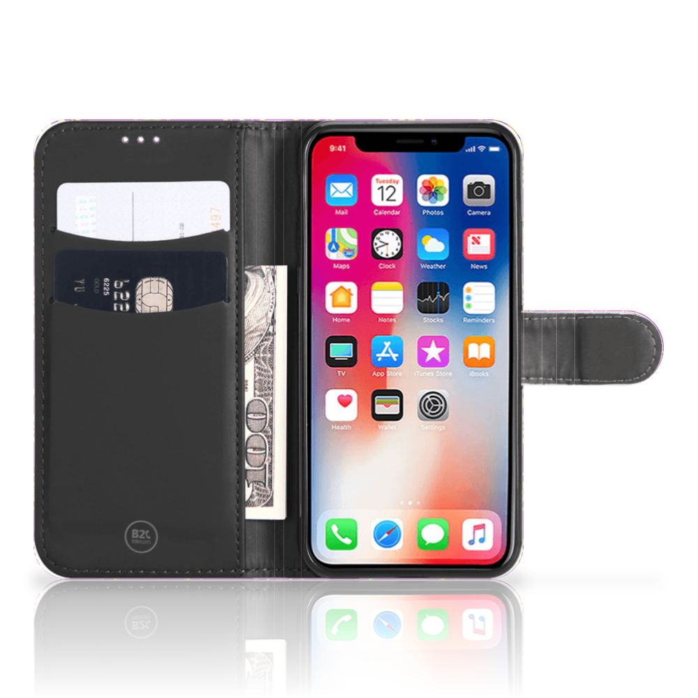 Wallet Case Apple iPhone Xs Max Barok Roze