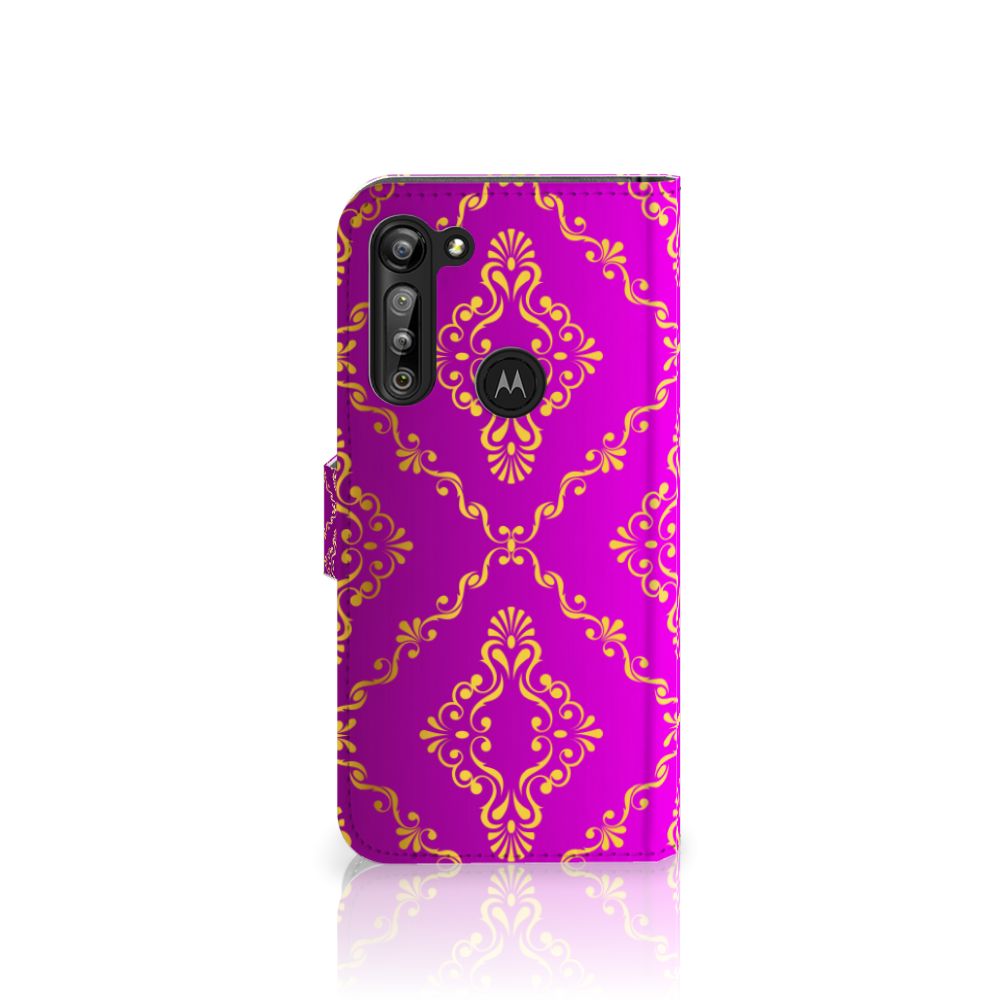 Wallet Case Motorola G8 Power Barok Roze