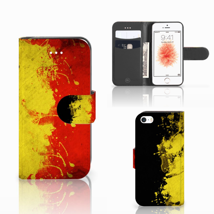 Apple iPhone 5 | 5S Bookstyle Hoesje Belgische Vlag